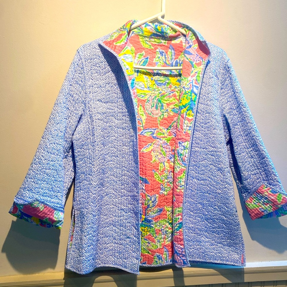 Gorgeous Handmade Reversible Lilly Pulitzer coastal inspired quilted jacket.